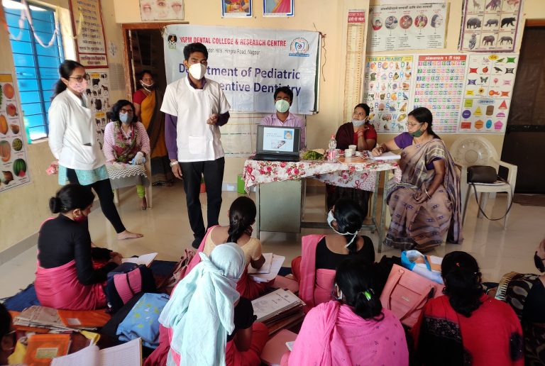 lecture for anganwadi workers by Postgraduate students ,Dr Parag Dhake and Dr. Dharanshi Amlani