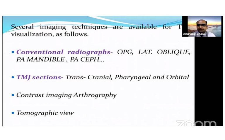 Dr. Anurag Chaudhary, sharing his vast knowledge on imaging modalities in Tempromandibular joint disorders