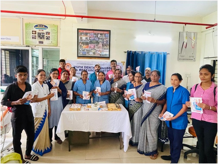 Patients and staff with samples
